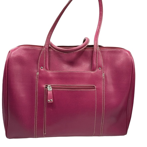 Franklin Covey leather‎ briefcase laptop computer bag pink - Picture 1 of 12